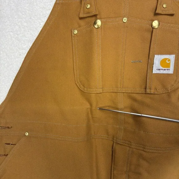 Carhartt Traditional Duck Bibs Overalls Quilt Lined 52x30 R02 BRN Brown NOS NWT - Picture 10 of 10